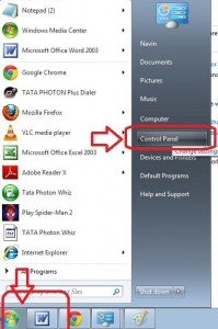 Find Control Panel window Find Control Panel window