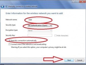 Type information in wifi setup Type information in wifi setup