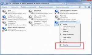 WIFI adapter Properties WIFI adapter Properties