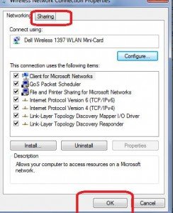 Find Sharing tab Find Sharing tab