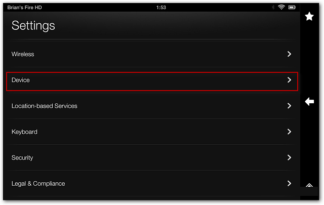 settings kindle fire tablet reset factory
