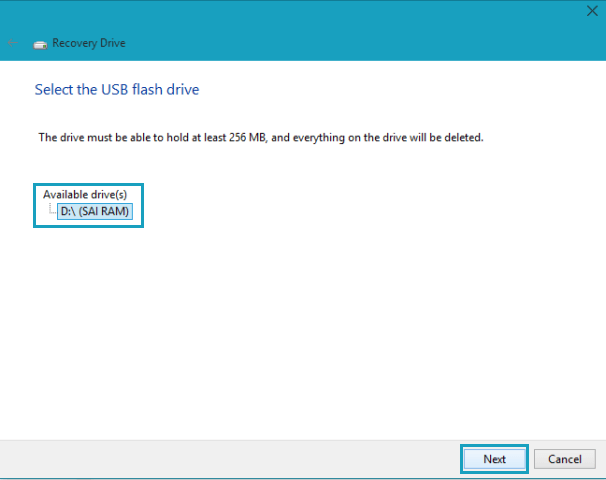 select the usb flash drive popup select the usb flash drive pop up