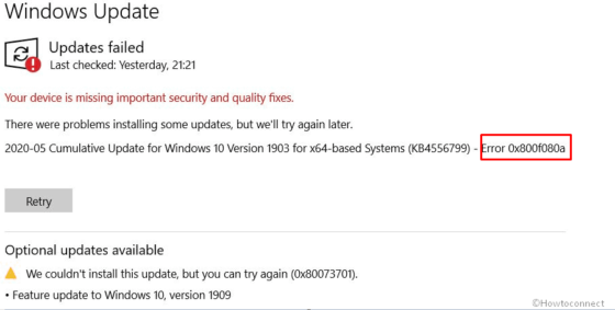 0x800f080a windows 10 как исправить