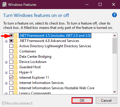 0x800f081f - .Net framework 3.5 is running