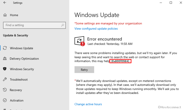 Fix Update error 0x800f0984 in Windows 11 or 10
