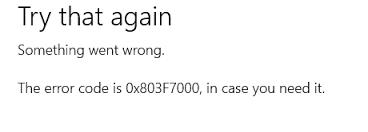 0x803f7000 Error Windows Store in Windows 10 main pic