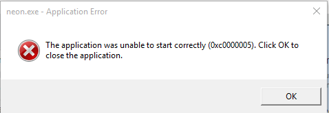 0xc0000005 The application was unable to start correctly Windows 10 image 1