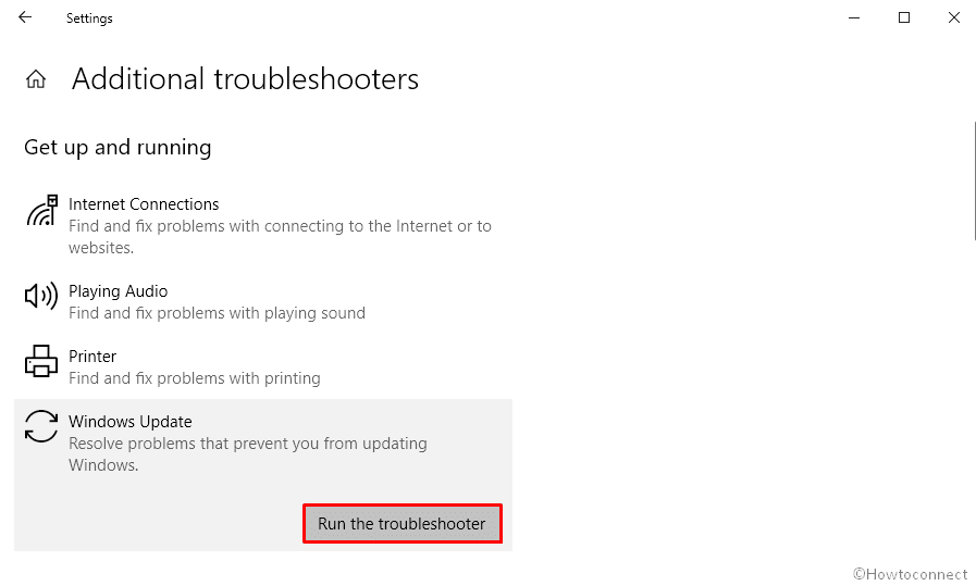 0xc7700112 Update Error Code - Run Windows update troubleshooter