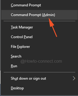Command Prompt admin power user menu