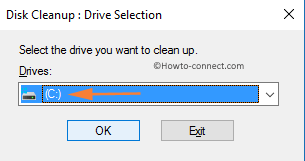 Disk Cleanup C Drive selection