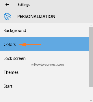 Colors segment Personalization settings
