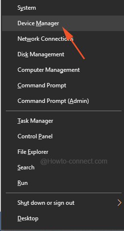 Right click on Start also exhibits Device Manager in Windows 10