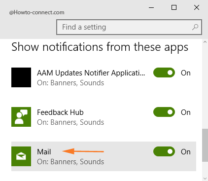 Mail app notifications in action center
