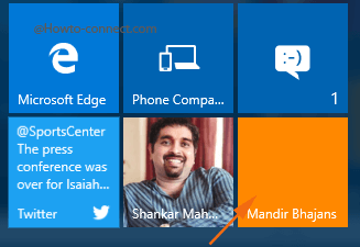 Album pinned on Windows 10 Start Menu