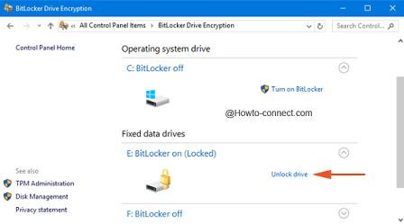 Unlock drive link of a drive