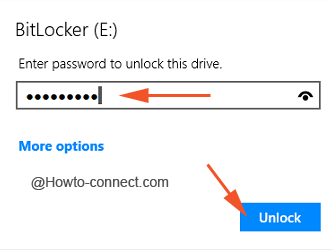 Unlock Bitlocker E drive button