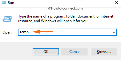 Windows 10 temp command Run box