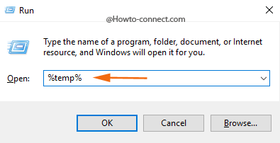 Windows 10 %temp% Run command