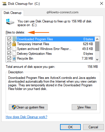 Disk Cleanup Files to delete