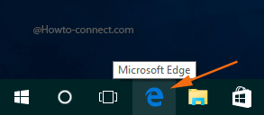 Microsoft Edge symbol visible on Taskbar