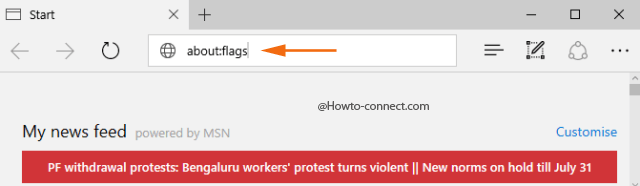 Edge address bar about:flags