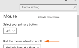 Roll the mouse wheel to scroll under Mouse heading