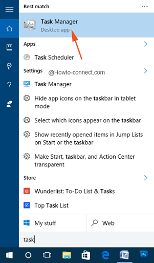 Task Manager Cortana