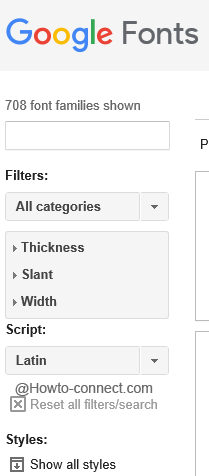 Fonts Filters
