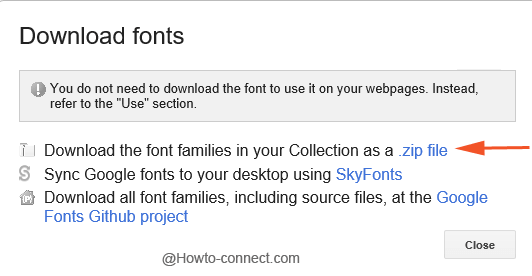 Download fonts as zip file