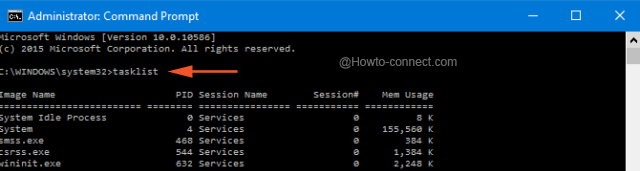Command Prompt (Admin) tasklist