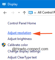 Adjust resolution link
