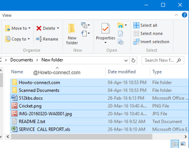 Invert selection select all files