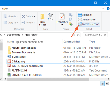 invert selection windows 10