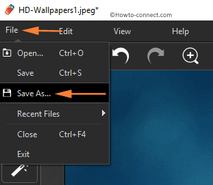 Inpaint File menu Save As