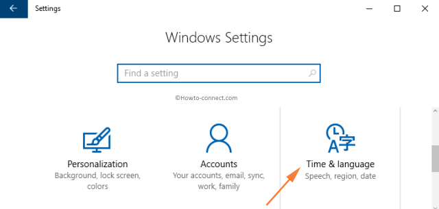 Windows 10 Settings Time & language icon