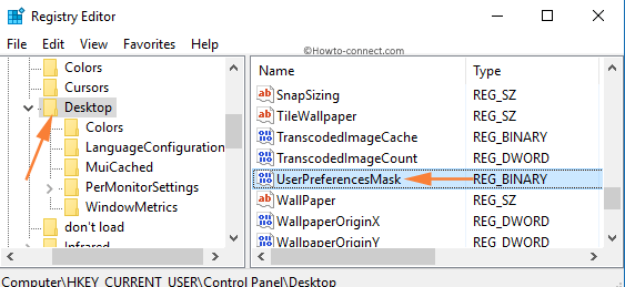 UserPreferencesMask Binary Value
