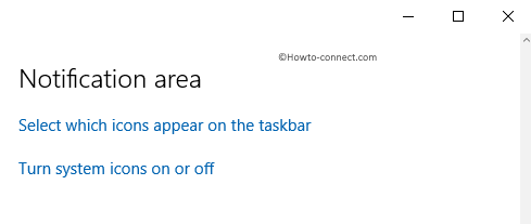 Notification area Taskbar settings