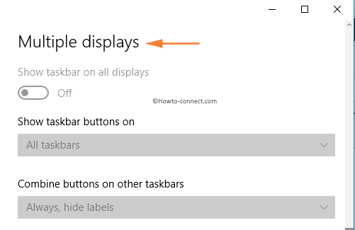 Multiple displays Taskbar Settings
