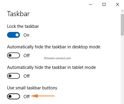 Use small taskbar buttons