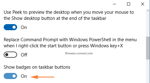 Show badges on taskbar buttons