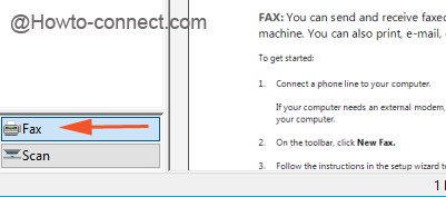 Fax button in the main screen of the program