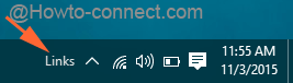 Links at Taskbar on windows 10