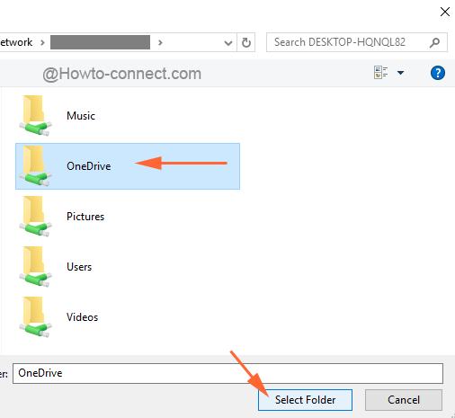 Select location and click Select Folder button