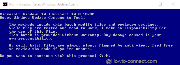 Reset Windows Update Agent main screen