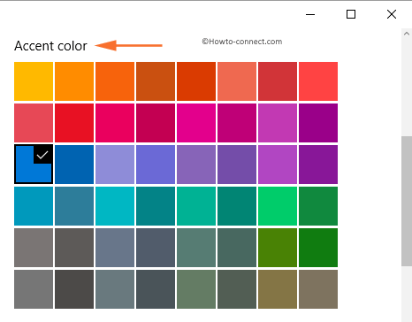 Accent color Colors tab Personalization Settings
