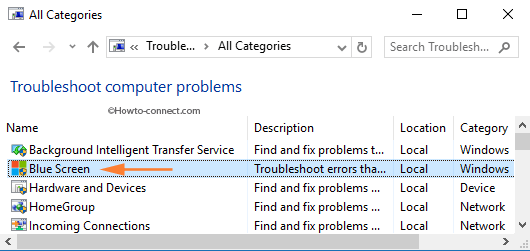 Blue Screen Troubleshooter Windows 10