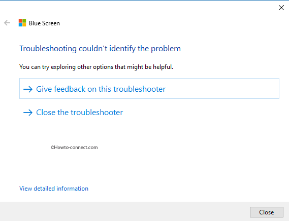 Blue Screen Troubleshooter couldn't identify the problem
