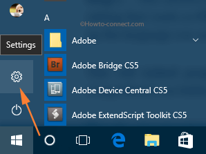 settings on start menu settings on start menu