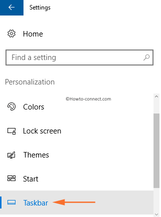 Windows 10 Personalization Settings Taskbar tab