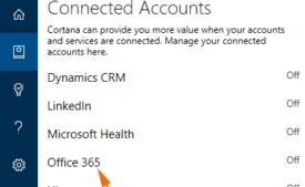 Office 365 Connected Accounts Windows 10